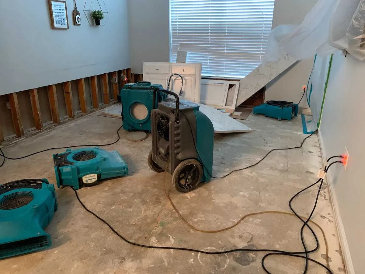 Dehumidifier in flood-cut room for Water Extraction & Removal in Burr Ridge